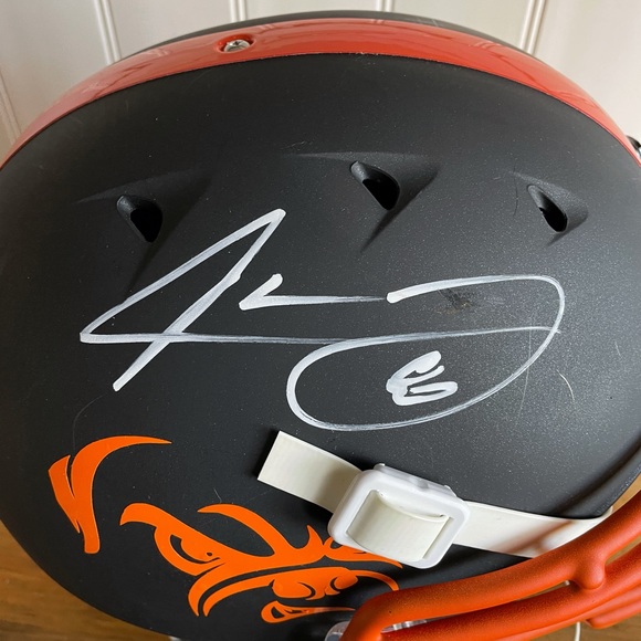 Signed Authentic Full Size Jarvis Landry Browns Helmet - Picture 2 of 6
